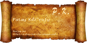 Patay Károly névjegykártya