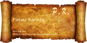 Patay Károly névjegykártya