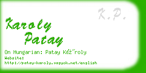 karoly patay business card